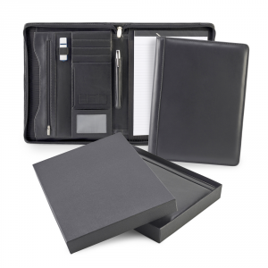 Promotrendz product Sandringham Nappa Leather Deluxe Zipped A4 Conference Pad Holder