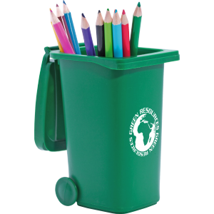 Promotrendz product Recycled Wheelie Bin Pen Pot