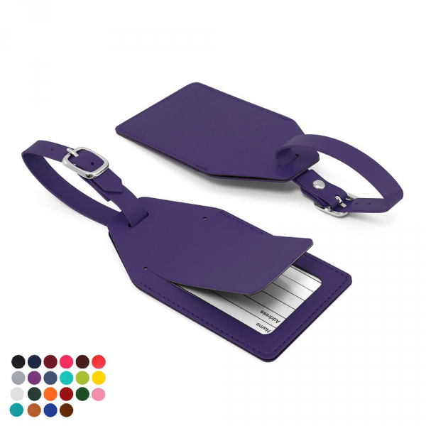 Small Luggage Tag with Security Flap in a choice of Belluno Colours